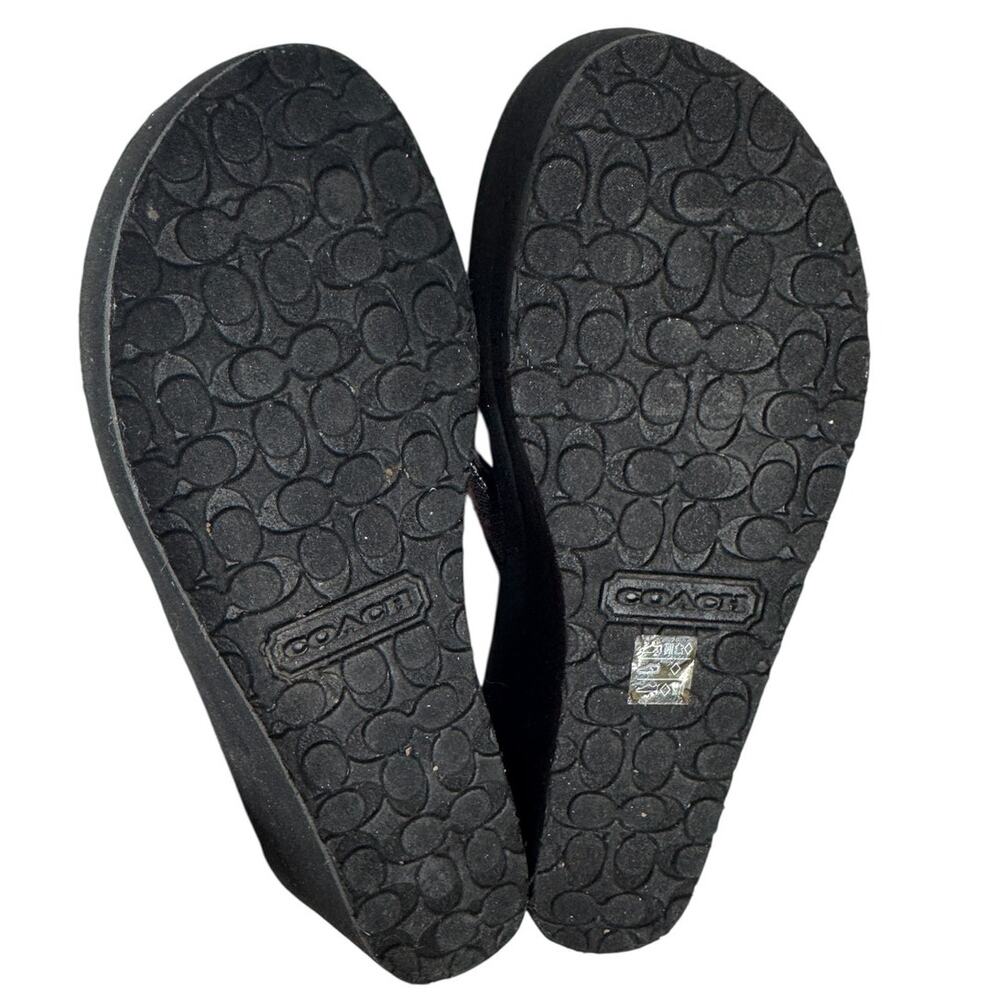 Coach Jolene Wedge Flip Flop Sandals Women’s Size 6B Black Platform Thong A9820 - Picture 9 of 10